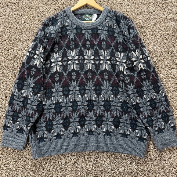 Jantzen Other - Jantzen Geometric Knit Sweater Men's Sz 2X Cosby Grandpa 90s Vintage Heritage